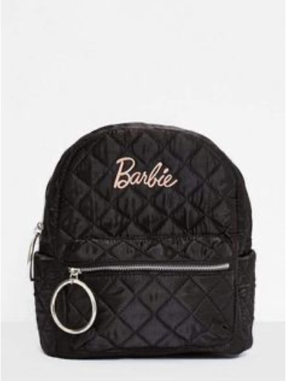 Missguided x Barbie Quilted Mini Backpack - Black